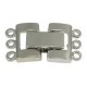 Metalen clip / vouw sluiting ± 20x11x4.5mm 2x3 oogjes Antiek zilver 